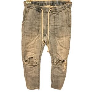 One Teaspoon Shabbies Destroyed Elastic Waist Jeans